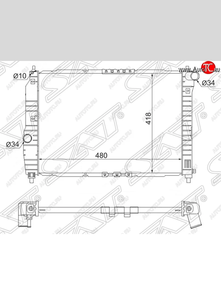Радиатор двигателя SAT (трубчатый, 1.2, МКПП) Chevrolet Aveo T200 хэтчбек 5 дв (2002-2008)  с доставкой в г. Керчь