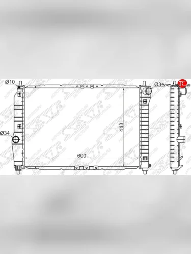 Радиатор двигателя SAT (трубчатый, 1.4, МКПП) Chevrolet Aveo T200 хэтчбек 5 дв (2002-2008)