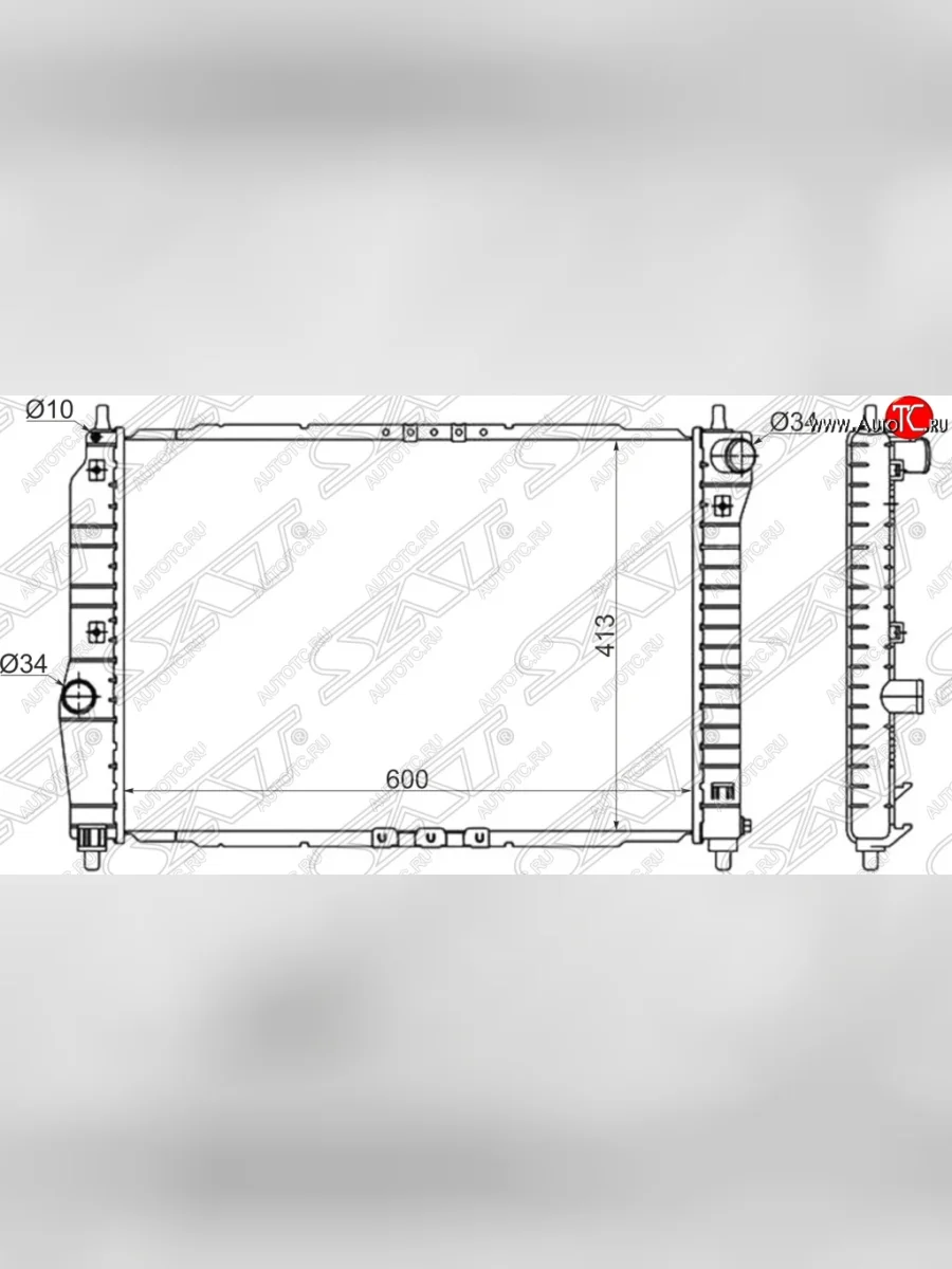 Радиатор двигателя SAT (трубчатый, 1.4, МКПП) Chevrolet Aveo T200 хэтчбек 5 дв (2002-2008)  с доставкой в г. Керчь