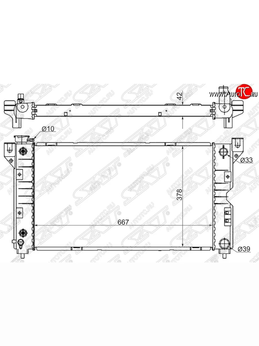 Радиатор двигателя SAT (пластинчатый, 2.0/2.4/3.0/3.3/3.8, МКПП/АКПП) Dodge Caravan минивэн (1996-2000)  в Керчи Республика Крым