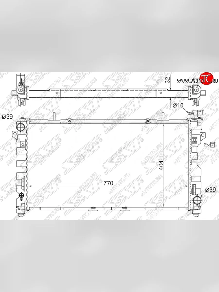 Радиатор двигателя SAT (пластинчатый, 3.3/3.8, МКПП/АКПП) Dodge Caravan минивэн (2000-2007)  в Керчи Республика Крым