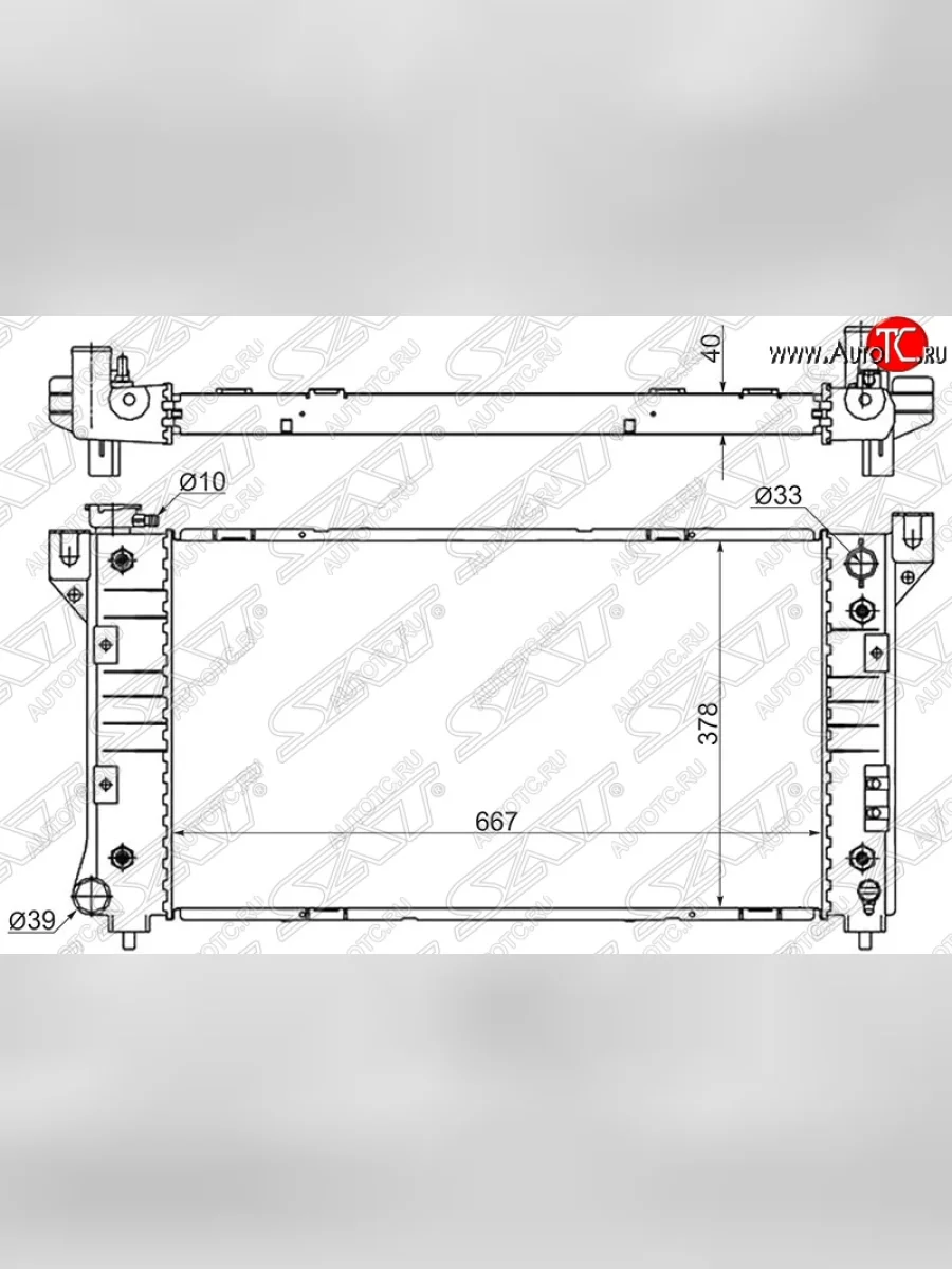 Радиатор двигателя SAT (пластинчатый, 2.0/2.4/3.0/3.3/3.8, МКПП/АКПП) Dodge Caravan минивэн (1996-2000)  в Керчи Республика Крым