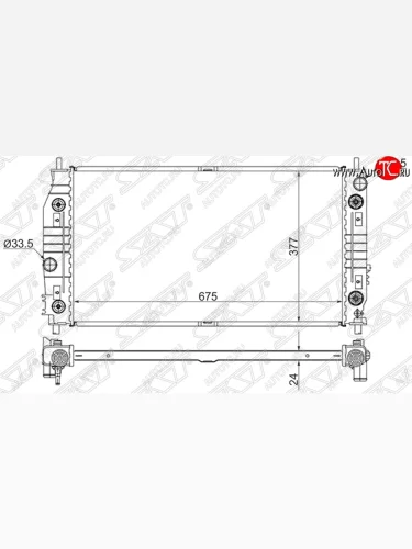 Радиатор двигателя SAT (пластинчатый, 2.7/3.2/3.5, МКПП/АКПП) Dodge Intrepid (1998-2004)