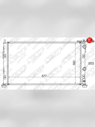 Радиатор двигателя SAT (пластинчатый, 2.0 / 2.4 / 2.7, МКПП/АКПП) Dodge Stratus (2000-2004)