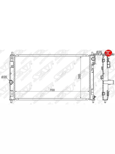 Радиатор двигателя SAT (трубчатый, 2.0/2.0TD/2.4/2.7/3.5, МКПП/АКПП) Jeep Compass MK рестайлинг (2011-2015)
