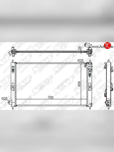 Радиатор двигателя SAT (пластинчатый, 2.4/3.0, МT) CITROEN C-crosser (2007-2012)