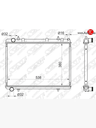 Радиатор двигателя SAT (пластинчатый, МКПП) CITROEN C4 picasso UD минивэн (2006-2014)