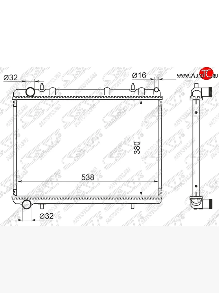 Радиатор двигателя SAT (пластинчатый, МКПП) CITROEN C4 picasso UD минивэн (2006-2014)  с доставкой в г. Пермь