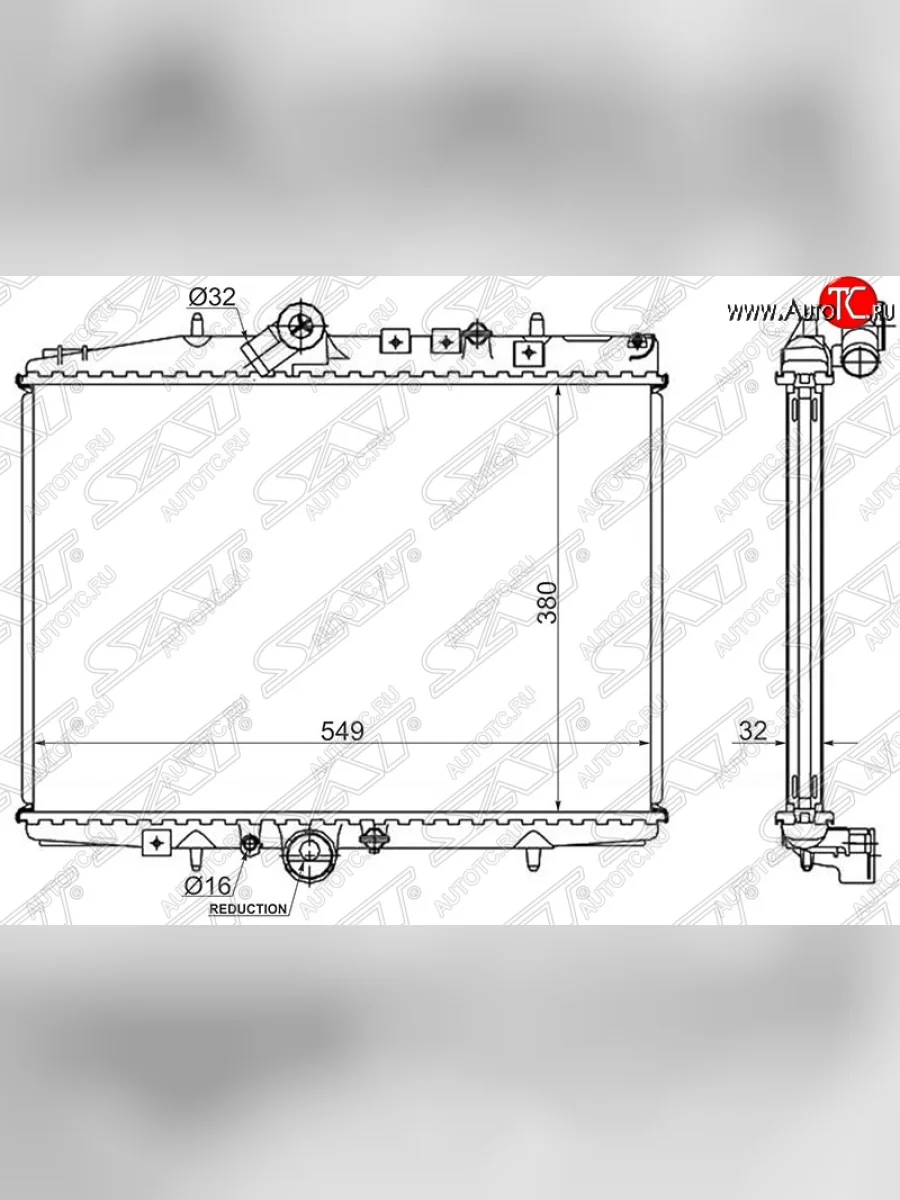 Радиатор двигателя SAT (пластинчатый, 2.2TD, МКПП/АКПП) CITROEN C5 X40,DC лифтбэк дорестайлинг (2000-2004)  с доставкой в г. Керчь