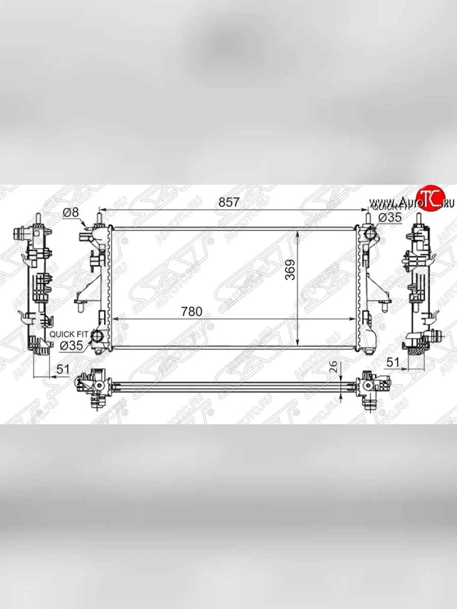 Радиатор двигателя SAT (пластинчатый, 2.2TD/3.0, МКПП) Fiat Ducato 250 (2006-2014)  в Керчи Республика Крым
