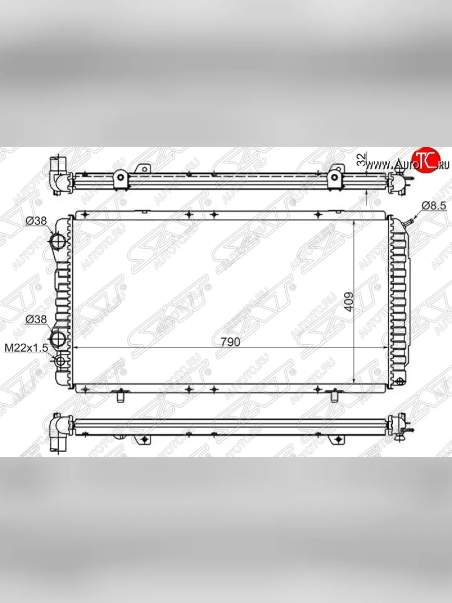 Радиатор двигателя SAT (пластинчатый, 1.9TD/2.0/2.0TD/2.2/2.5TD/2.8TD, МКПП) CITROEN Jumper 230 (1994-2002)  в Керчи Республика Крым