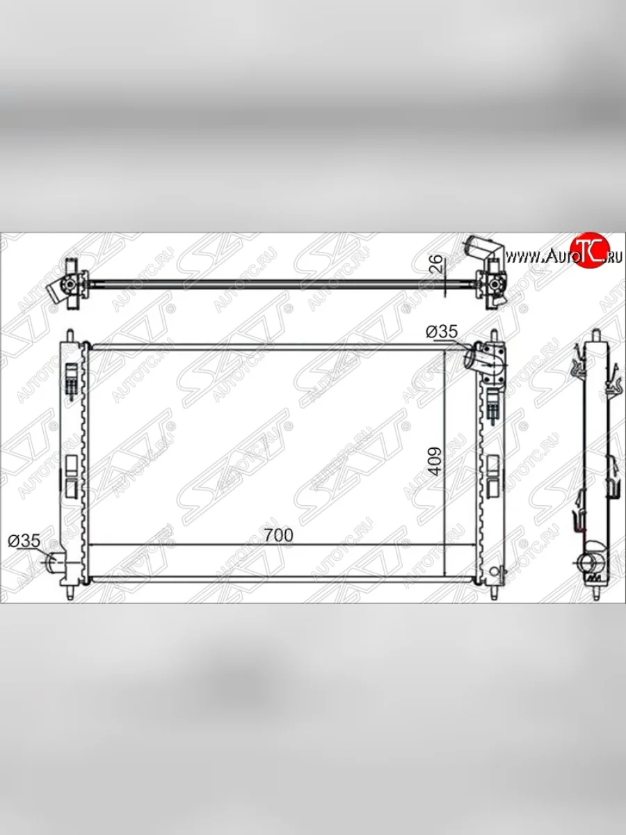 Радиатор двигателя SAT (трубчатый, 1.5/1.8/2.0/2.0D, МКПП) Mitsubishi Lancer 10 CY седан дорестайлинг (2007-2010)  с доставкой в г. Пермь