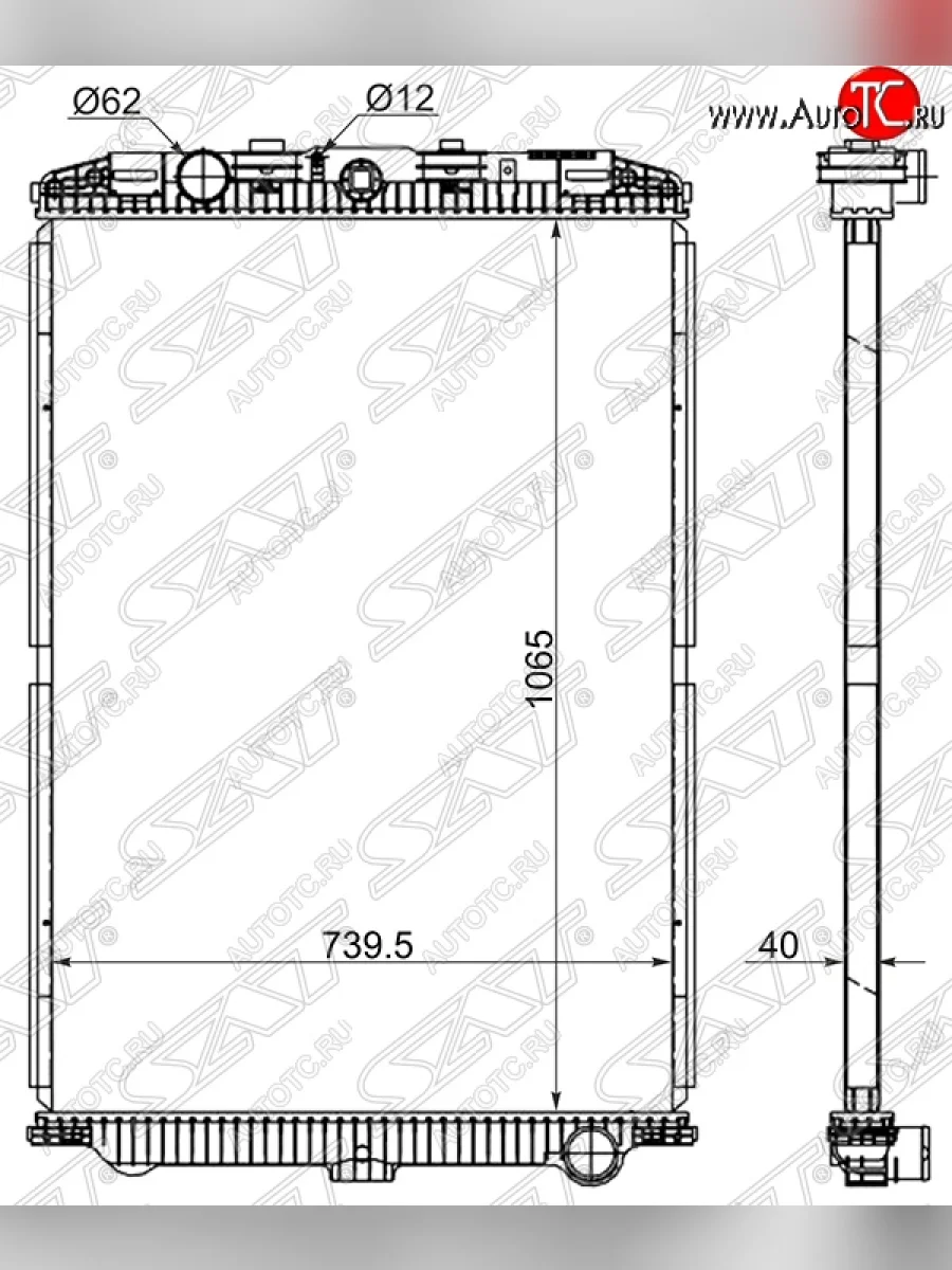 Радиатор двигателя SAT (пластинчатый, МКПП) DAF XF 105 (2005-2013)  в Керчи Республика Крым