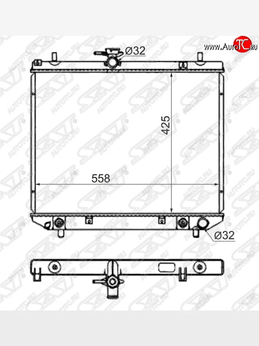 Радиатор двигателя SAT (пластинчатый, МКПП/АКПП) Daihatsu Terios J200 дорестайлинг (2006-2009)  с доставкой в г. Пермь