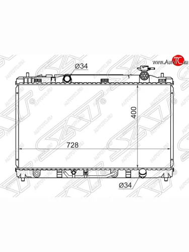 Радиатор двигателя SAT (трубчатый, 2.4, МКПП/АКПП) Toyota Camry XV40 рестайлинг (2009-2011)