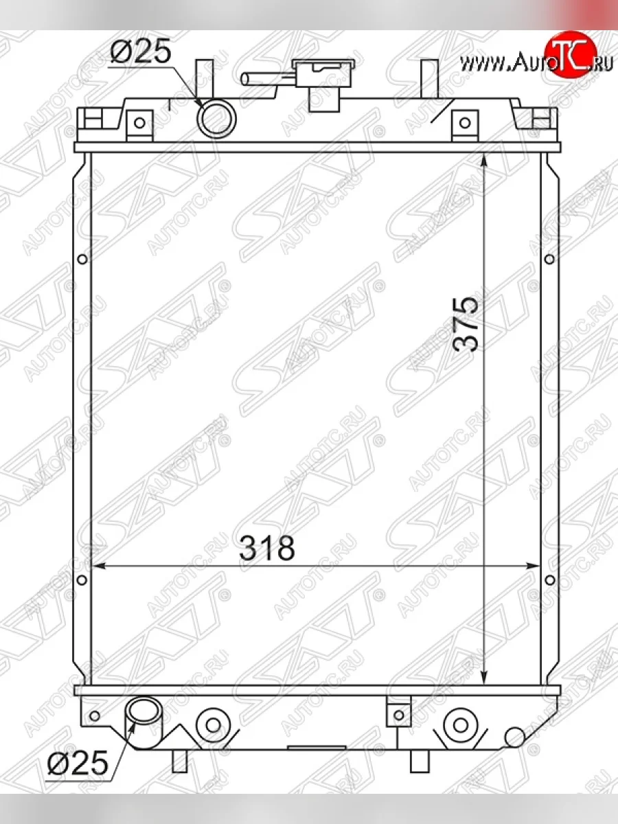 Радиатор двигателя SAT (пластинчатый, МКПП/АКПП) Daihatsu Sirion (1998-2005)  с доставкой в г. Керчь