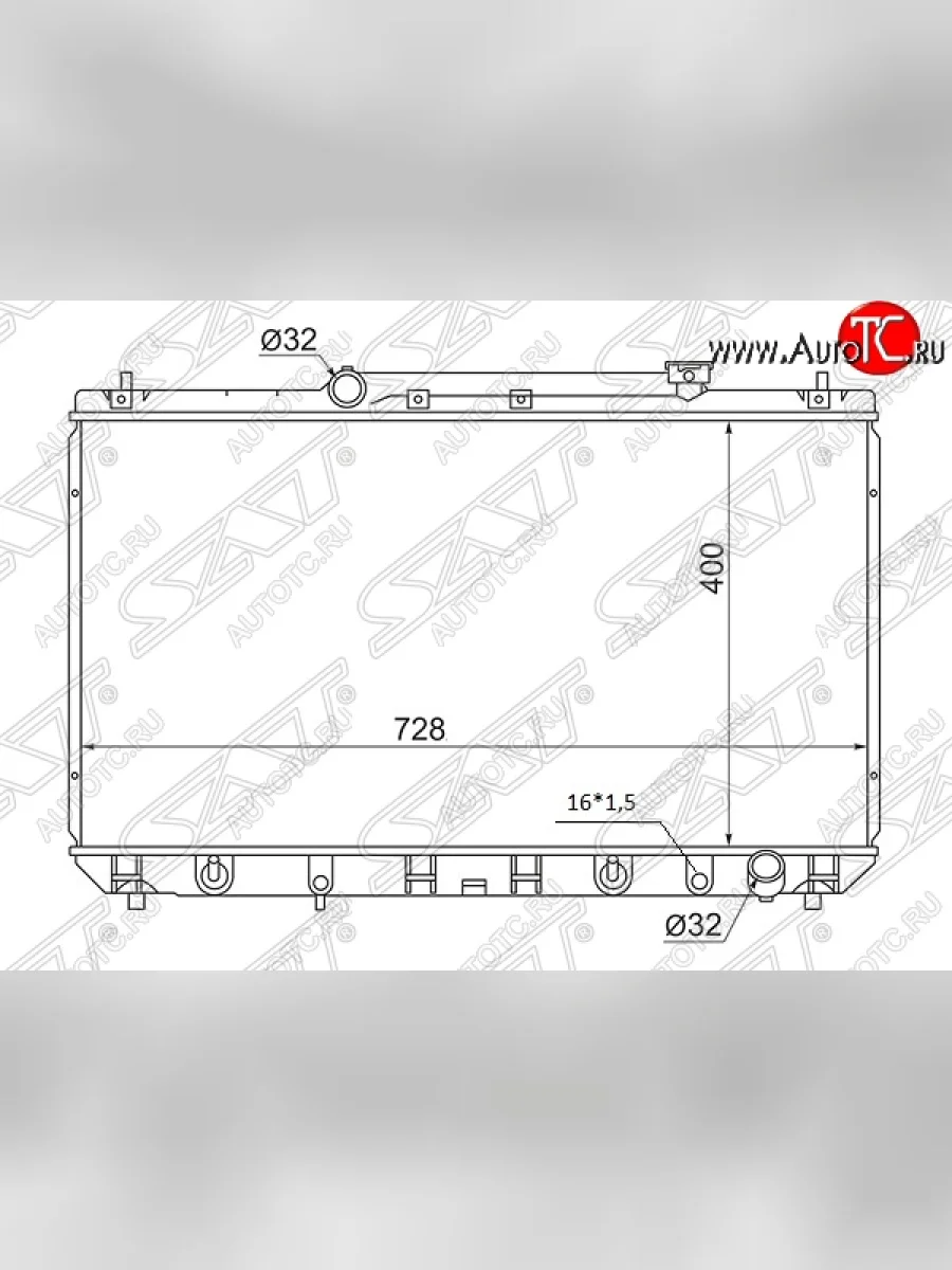 Радиатор двигателя SAT (пластинчатый, 2.2, МКПП/АКПП) Toyota Mark 2 Qualis седан (1997-2002)  в Керчи Республика Крым