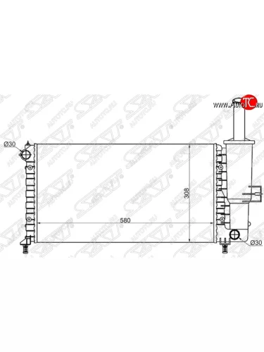 Радиатор двигателя SAT (пластинчатый, 1.2. МКПП) Fiat Punto 188 хэтчбэк 3 дв. дорестайлинг (1999-2003)