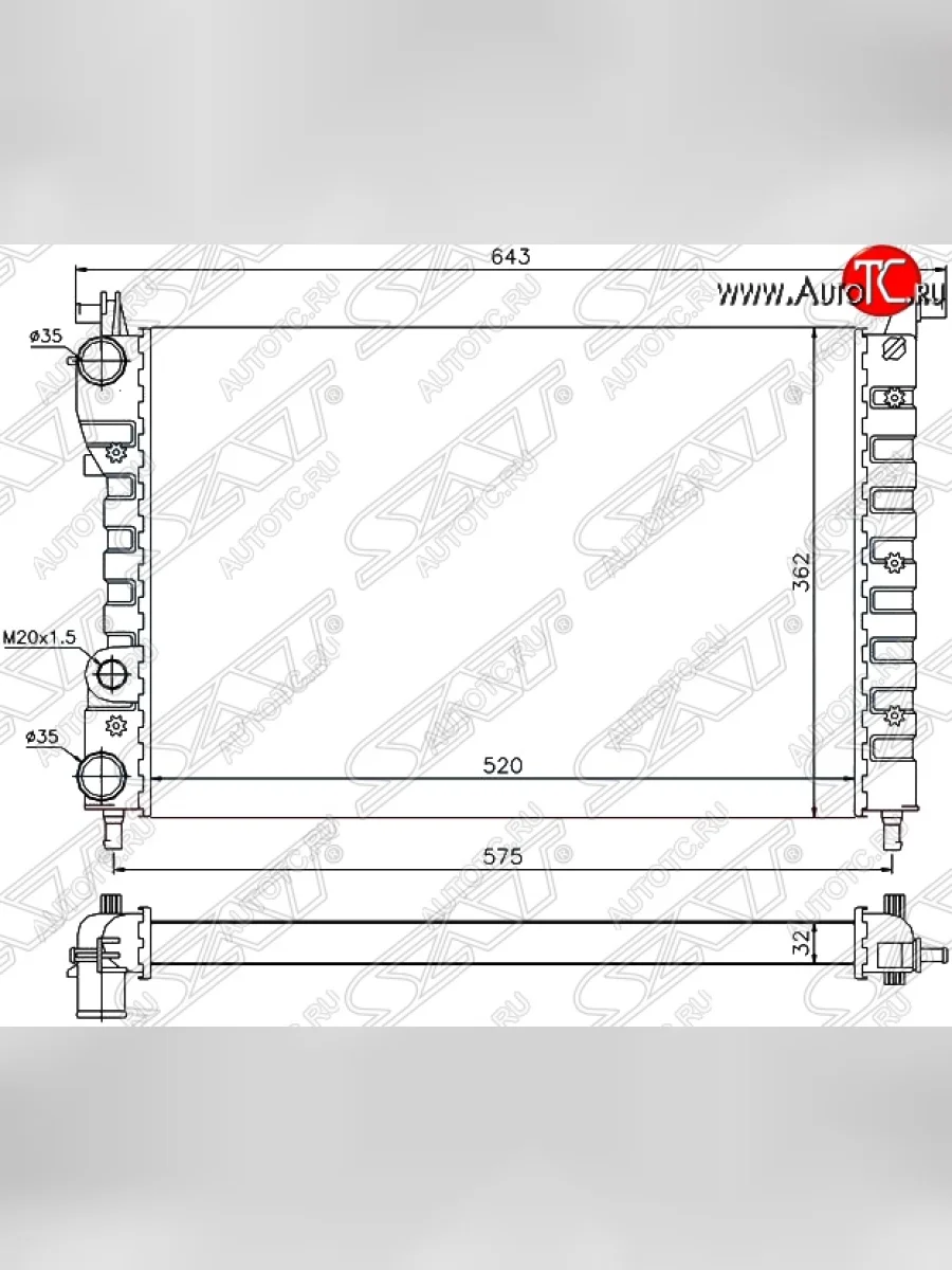 Радиатор двигателя SAT (пластинчатый, МКПП)  Fiat  Palio  178, Siena  в Керчи Республика Крым