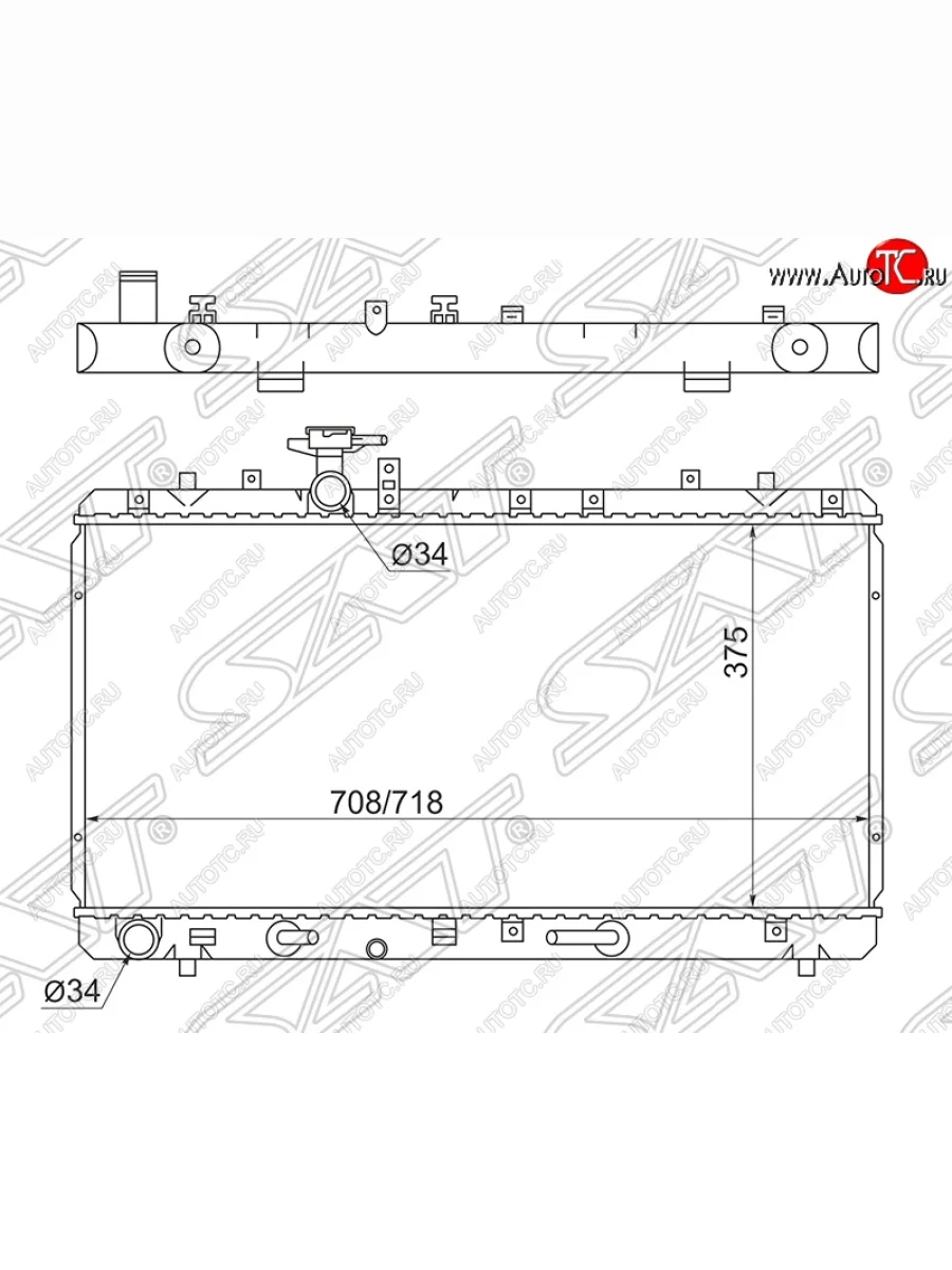 Радиатор двигателя SAT (трубчатый, МКПП/АКПП) Fiat Sedici (2005-2014)  с доставкой в г. Керчь