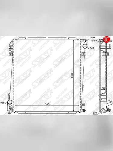Радиатор двигателя SAT (пластинчатый, 4.0/4.6, МКПП/АКПП) Ford Explorer UN152 5 дв. (2001-2005)