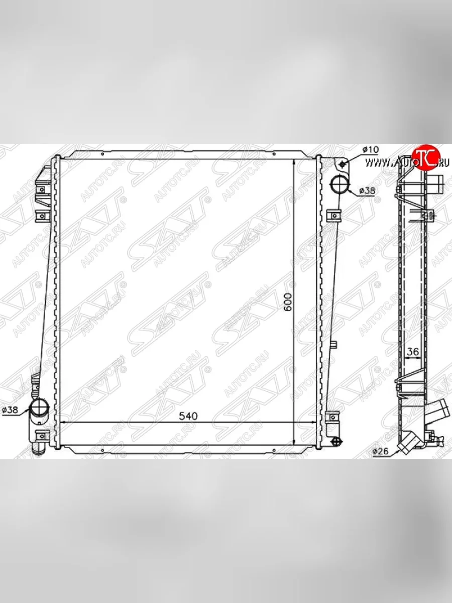 Радиатор двигателя SAT (пластинчатый, 4.0/4.6, МКПП/АКПП) Ford Explorer UN152 5 дв. (2001-2005)  с доставкой в г. Керчь