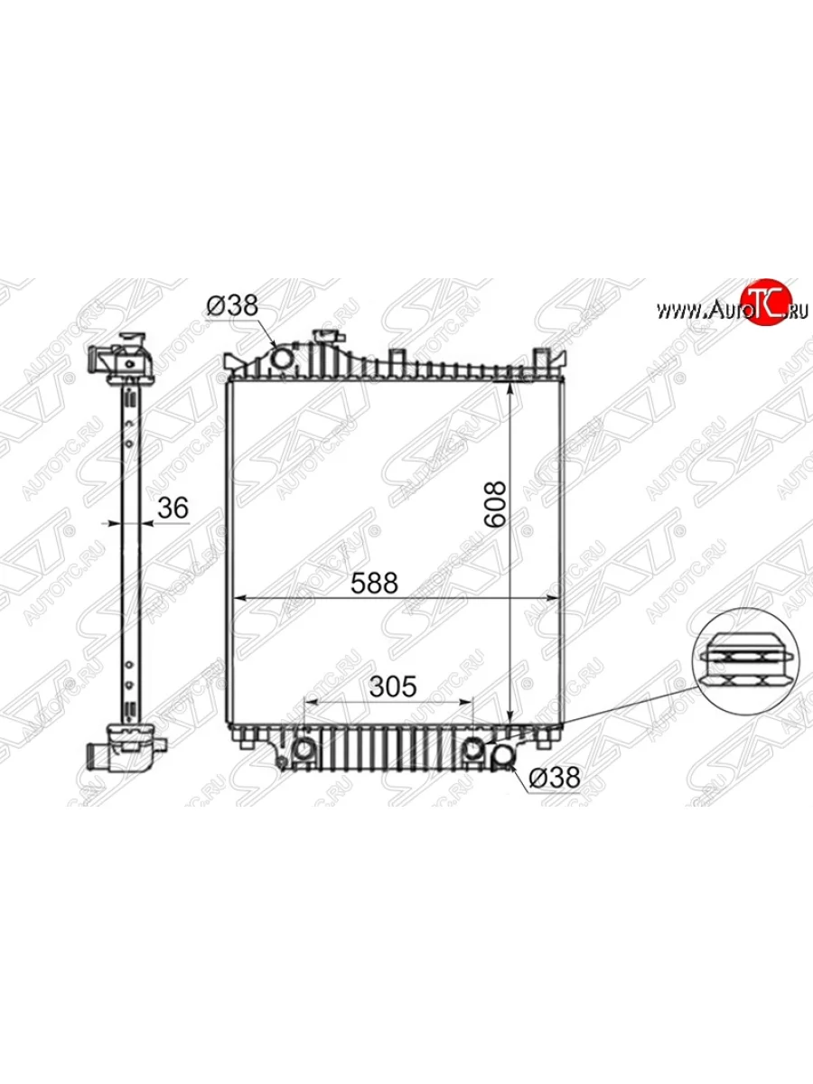 Радиатор двигателя SAT (пластинчатый, с кондиционером, АКПП) Ford Explorer U251 5 дв. (2006-2010)  с доставкой в г. Керчь