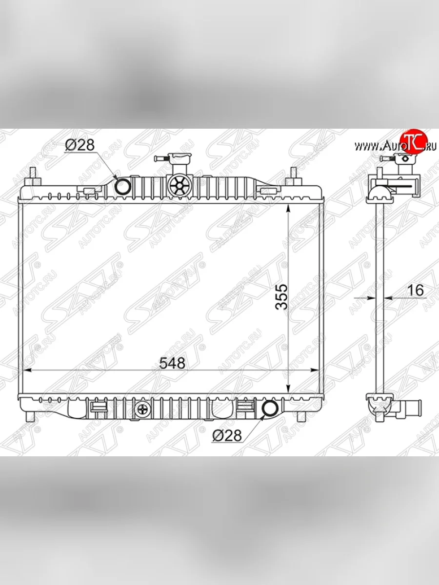 Радиатор двигателя SAT (пластинчатый, МКПП) Ford Fiesta 6 хэтчбэк 5 дв. дорестайлинг (2008-2012)  с доставкой в г. Керчь