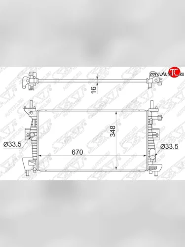 Радиатор двигателя SAT (пластинчатый, 1.6/1.8/2.0, МКПП/АКПП) Ford Focus 3 универсал рестайлинг (2014-2019)