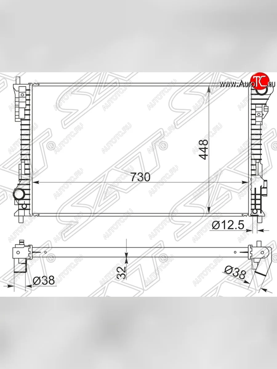 Радиатор двигателя SAT (пластинчатый, МКПП/АКПП) Ford Explorer U502 дорестайлинг (2010-2016)  в Керчи Республика Крым
