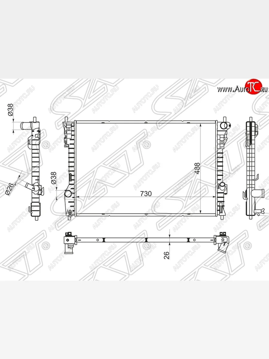 Радиатор двигателя SAT (пластинчатый, МКПП/АКПП) Ford Explorer U502 дорестайлинг (2010-2016)  в Керчи Республика Крым