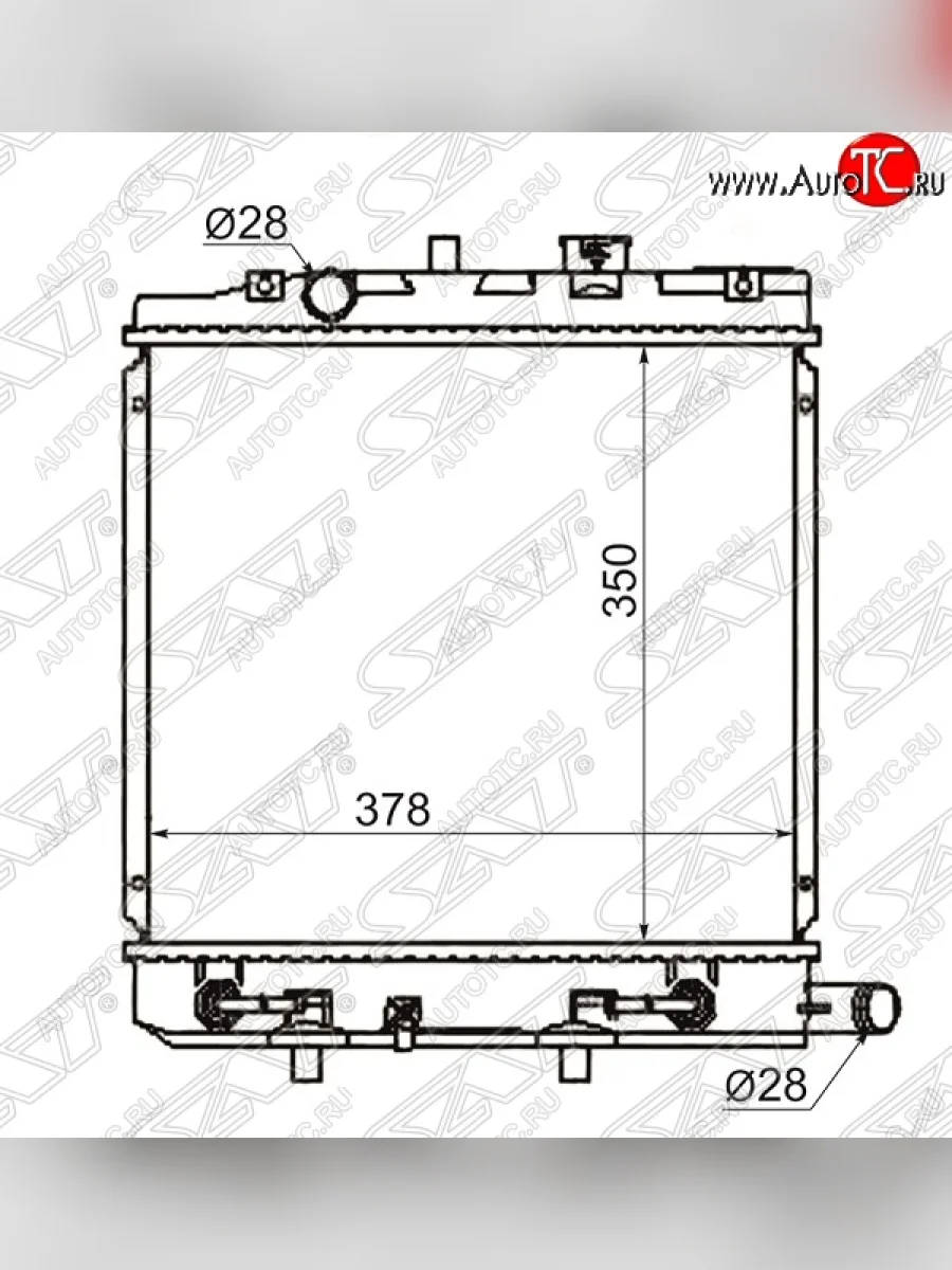 Радиатор двигателя SAT (пластинчатый, МКПП/АКПП, верхнее крепление) Mazda Demio 1 DW дорестайлинг (1996-1999)  с доставкой в г. Керчь