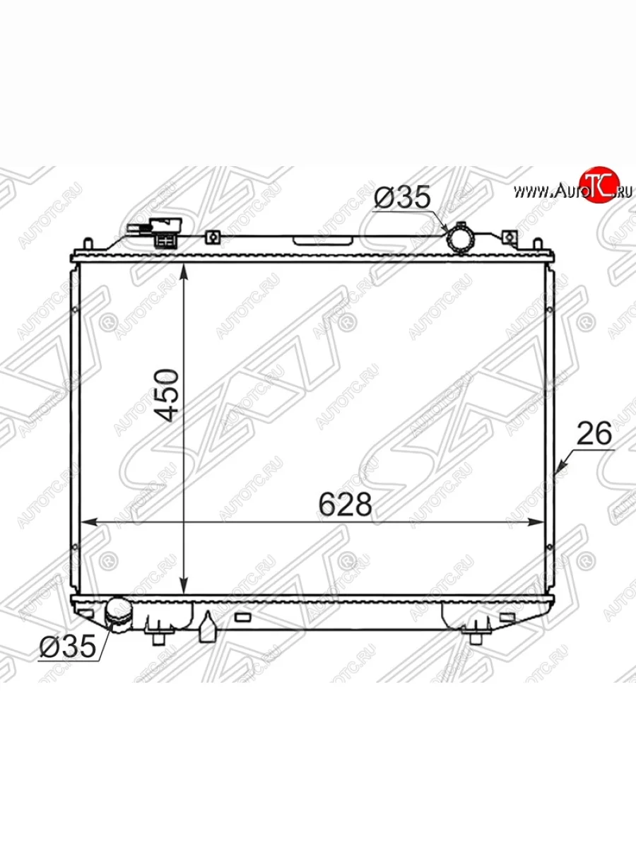 Радиатор двигателя SAT (пластинчатый, 2.5D/2.5TD/2.9D/3.0TD, МКПП) Mazda BT-50 (2006-2011)  с доставкой в г. Керчь