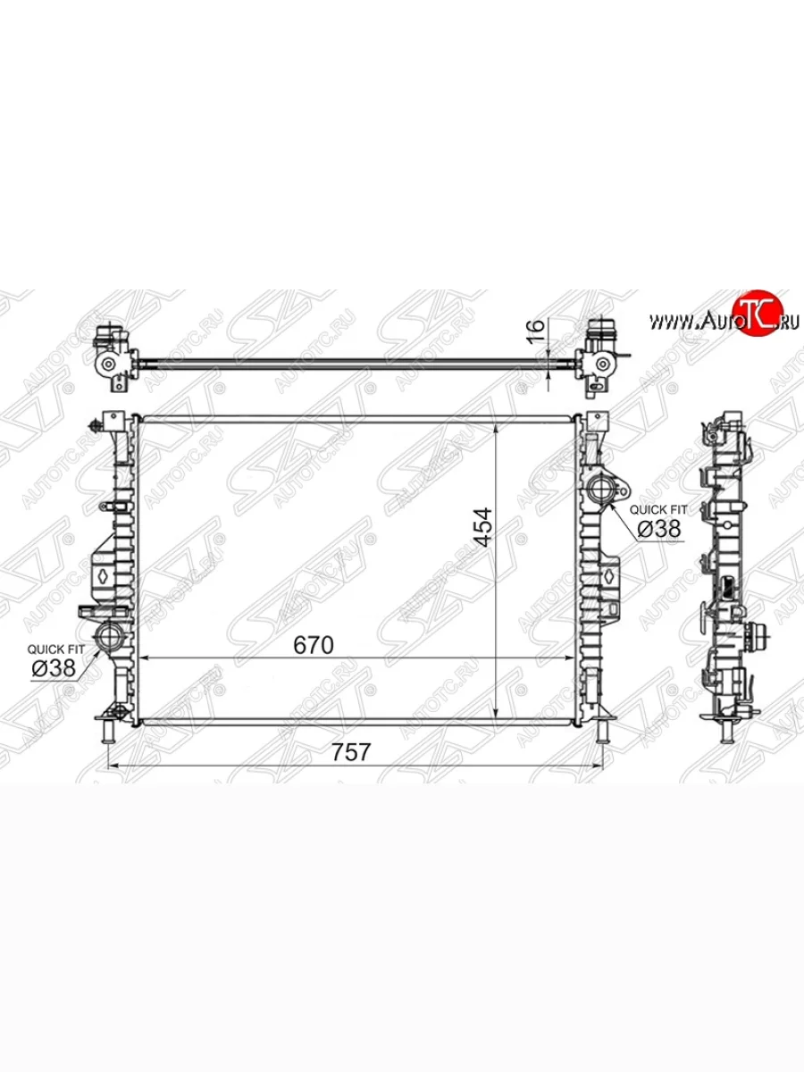 Радиатор двигателя SAT (трубчатый, 1,6T, МКПП) Ford Mondeo Mk4,BD рестайлинг, седан (2010-2014)  в Керчи Республика Крым