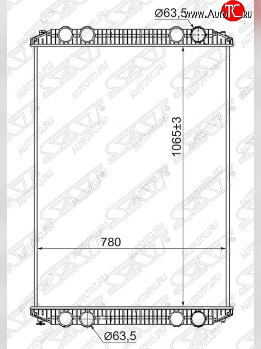 Радиатор двигателя SAT (пластинчатый, МКПП) Freightliner Century (1995-2010)  в Перми Пермском крае