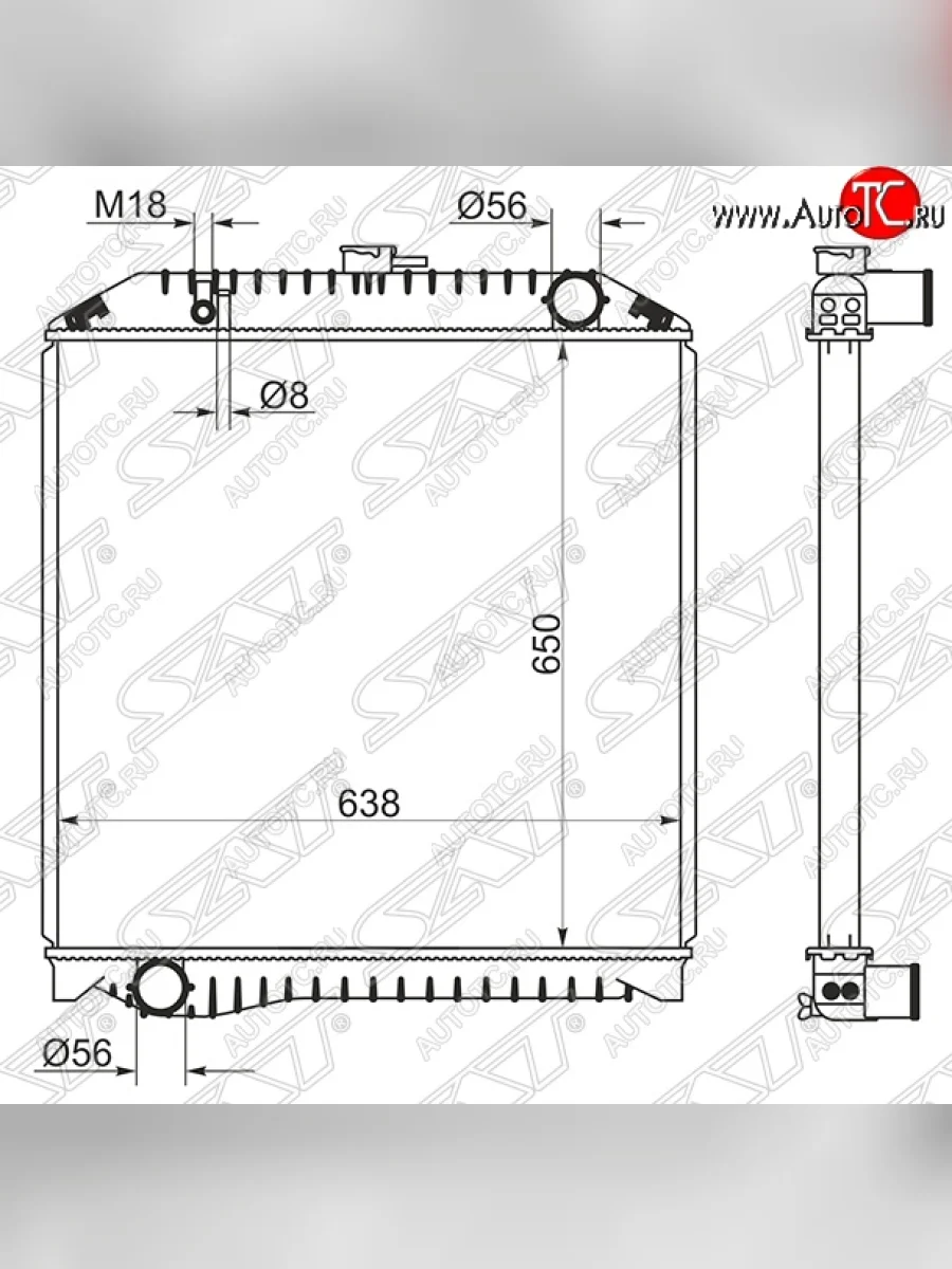 Радиатор двигателя SAT (пластинчатый, МКПП) Hino Ranger 5 (2001-2017)  в Перми Пермском крае