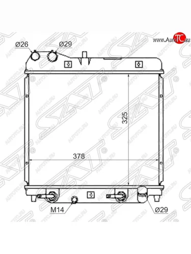 Радиатор двигателя SAT (пластинчатый, 1.3/1.5, МКПП/АКПП) Honda Jazz (2001-2008)
