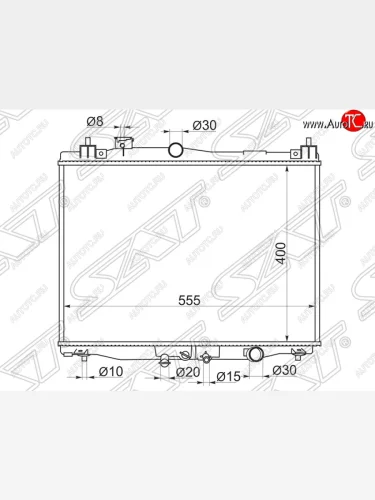 Радиатор двигателя SAT (1.3, пластинчатый, МКПП/АКПП) Honda Fit GP,GK  дорестайлинг (2013-2015)