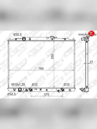 Радиатор двигателя SAT (пластинчатый, МКПП/АКПП) Honda Pilot YF4 рестайлинг (2011-2015)