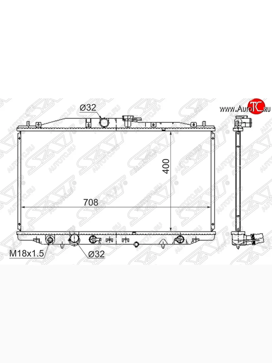 Радиатор двигателя SAT (пластинчатый, 2.4, МКПП/АКПП) Honda Accord 7 CL седан дорестайлинг (2002-2005)  в Керчи Республика Крым