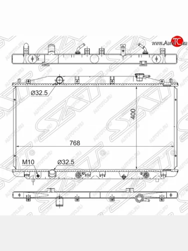 Радиатор двигателя SAT (пластинчатый, 2.0/2.4, МКПП/АКПП) Honda Accord 8 CU седан дорестайлинг (2008-2011)