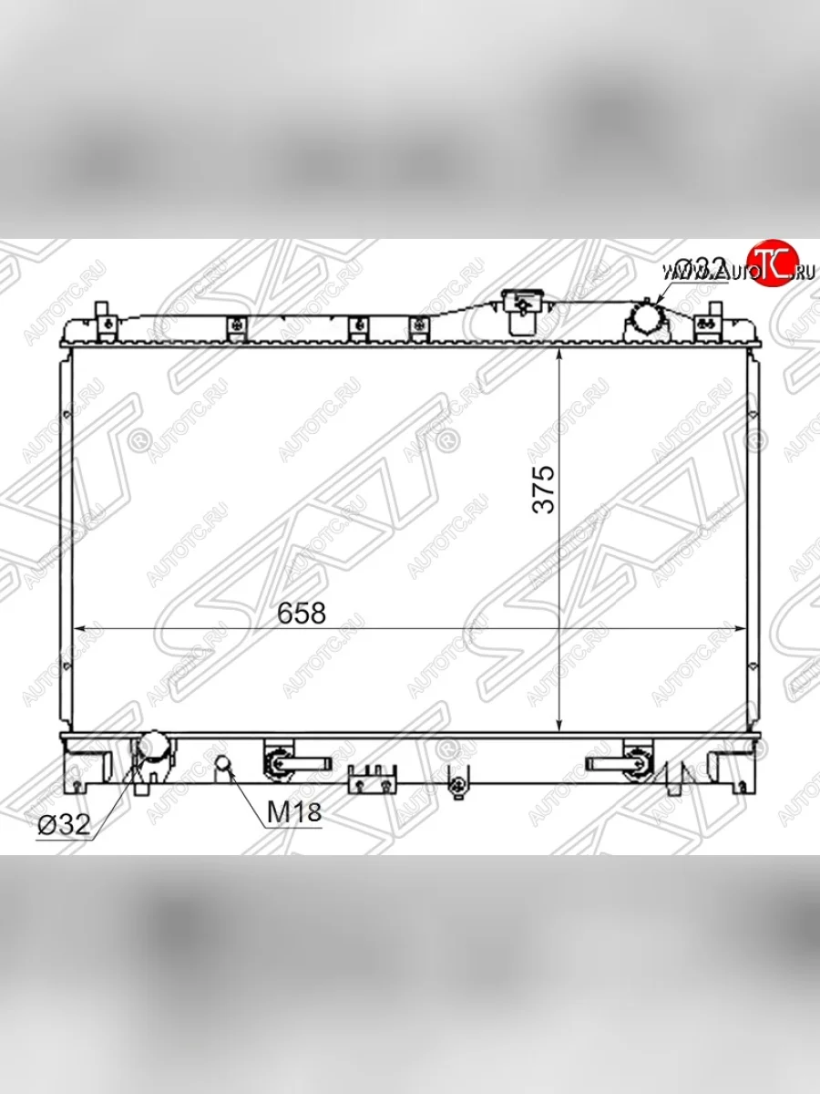 Радиатор двигателя SAT (пластинчатый, 2.0/2.5, МКПП) Honda Saber 1 (1995-1998)  в Керчи Республика Крым
