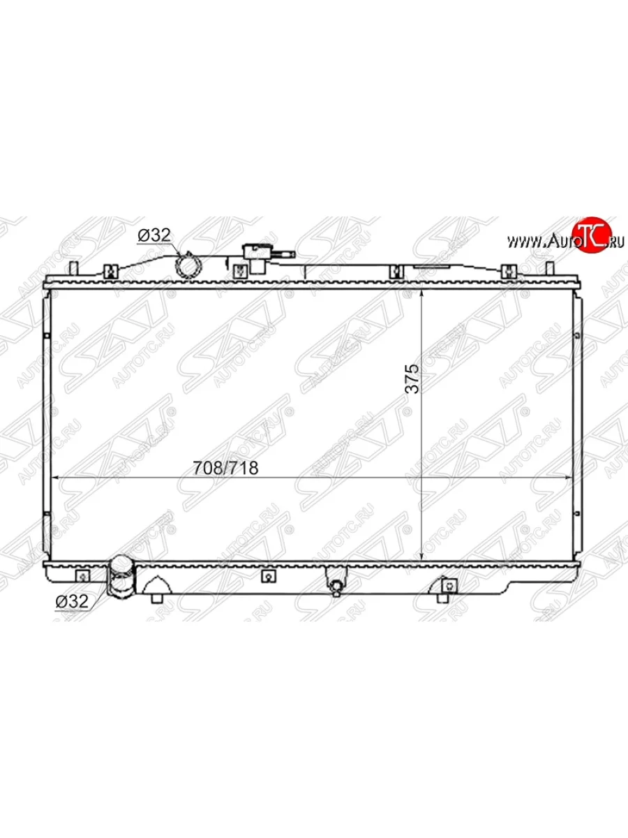 Радиатор двигателя SAT (пластинчатый, J30A, 2.5 / 3.2, МКПП/АКПП, сингапурец) Honda Accord 7 CL седан дорестайлинг (2002-2005)  в Перми Пермском крае