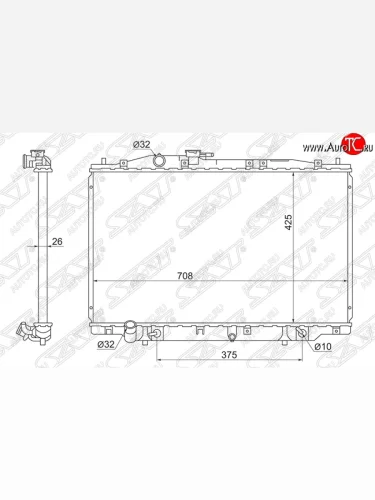 Радиатор двигателя SAT (пластинчатый, 3.5, МКПП/АКПП) Honda Legend 4 KB1 дорестайлинг (2004-2008)