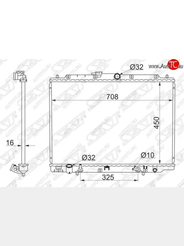 Радиатор двигателя SAT (пластинчатый, 3.0, МКПП/АКПП) Honda Odyssey 1 (1994-1999)