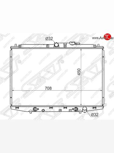 Радиатор двигателя SAT (пластинчатый, МКПП/АКПП) Honda Odyssey 1 (1994-1999)
