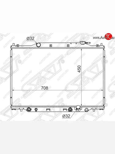 Радиатор двигателя SAT (пластинчатый, RF3-8, МКПП/АКПП) Honda StepWagon RF3,RF4 минивэн дорестайлинг (2001-2003)