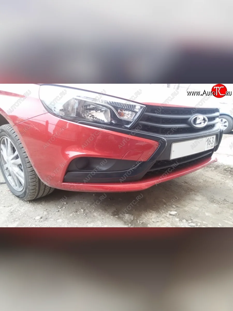 Накладки на хром переднего бампера K2 Лада ВАЗ Веста 2180 седан дорестайлинг (2015-2023)  в Керчи Республика Крым