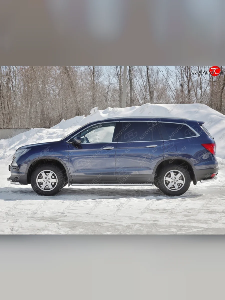 Пороги 120х60 Russtal (овал с поступью) Honda Pilot YF6 дорестайлинг (2016-2019)  в Керчи Республика Крым