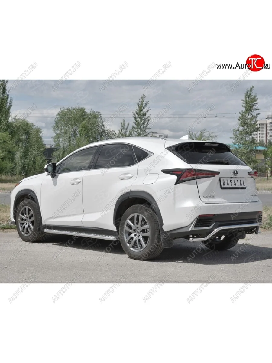 Защита заднего бампера (Ø42 мм волна, нержавейка) SLITKOFF Lexus NX300h Z10 дорестайлинг (2014-2017)  в Самаре Самарской области